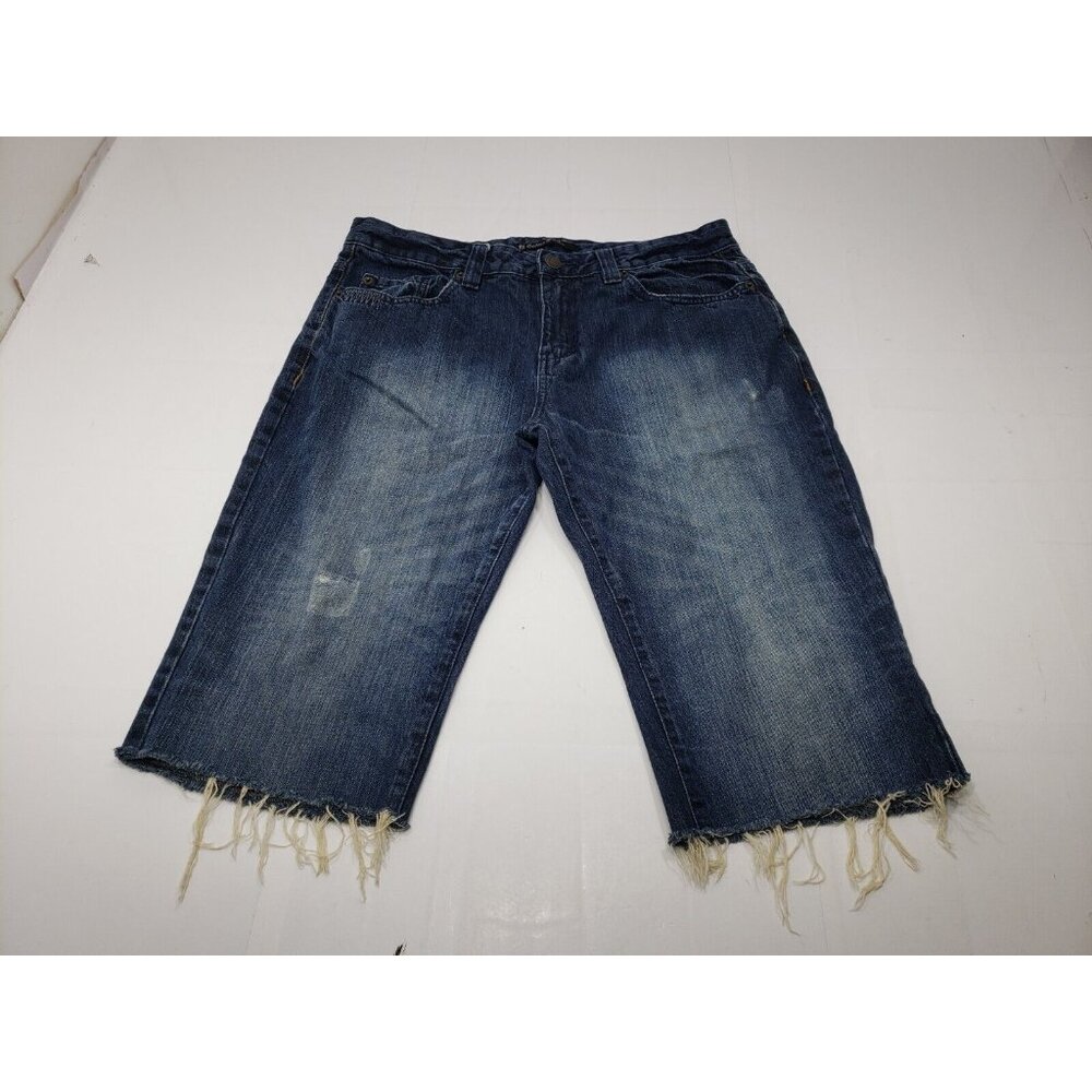 Carbon Black Mens Jean Shorts Jorts Cutoffs Med Wash 100% Cotton Size 34x32